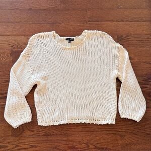 Cozy Cream Knit Crew Neck Sweater